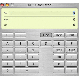 DHB Calculator screenshot